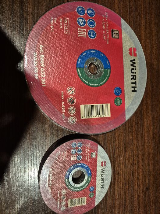Tarcze Wurth do metalu i stali nierdzewnej Inox  125 i 230 okazja