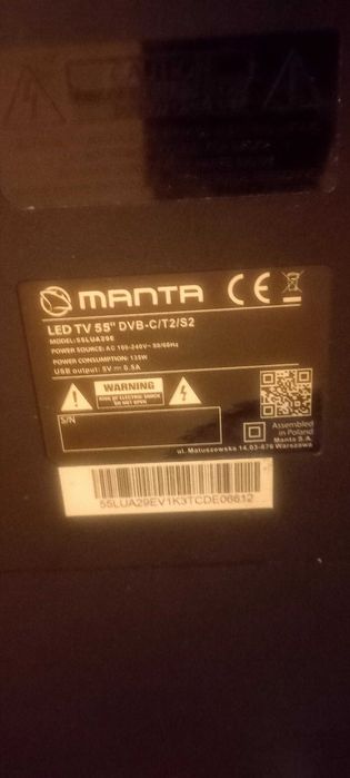 Na części Tv Manta, samsung 55