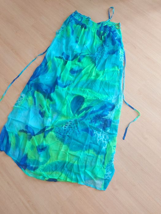 Vestido verão azul e verde