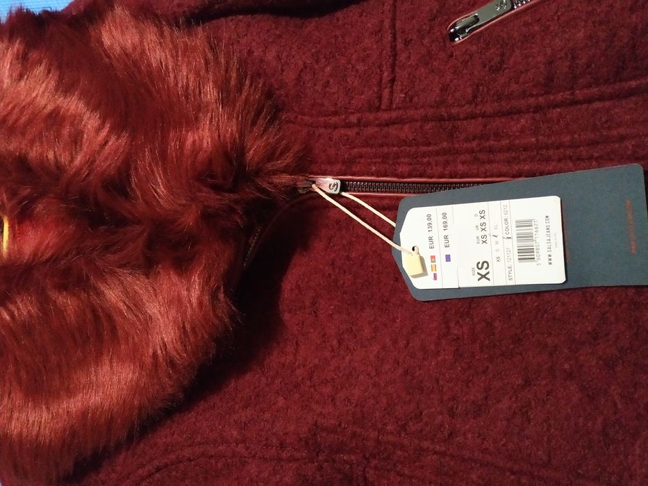 Sobretudo bordeaux SALSA, tam. XS