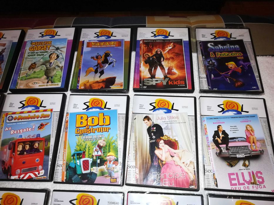 filmes de animação em dvd coleção do jornal sol (números das 3 séries)