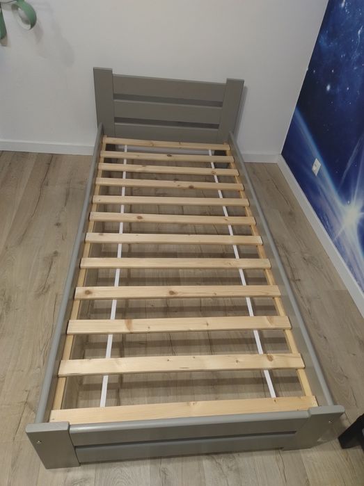 Łóżko młodzieżowe szare 90x200