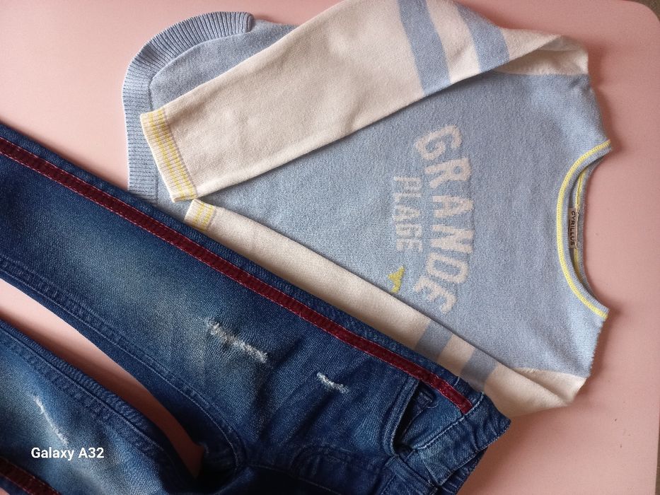 Zestaw dżinsy Cool club i sweterek 98