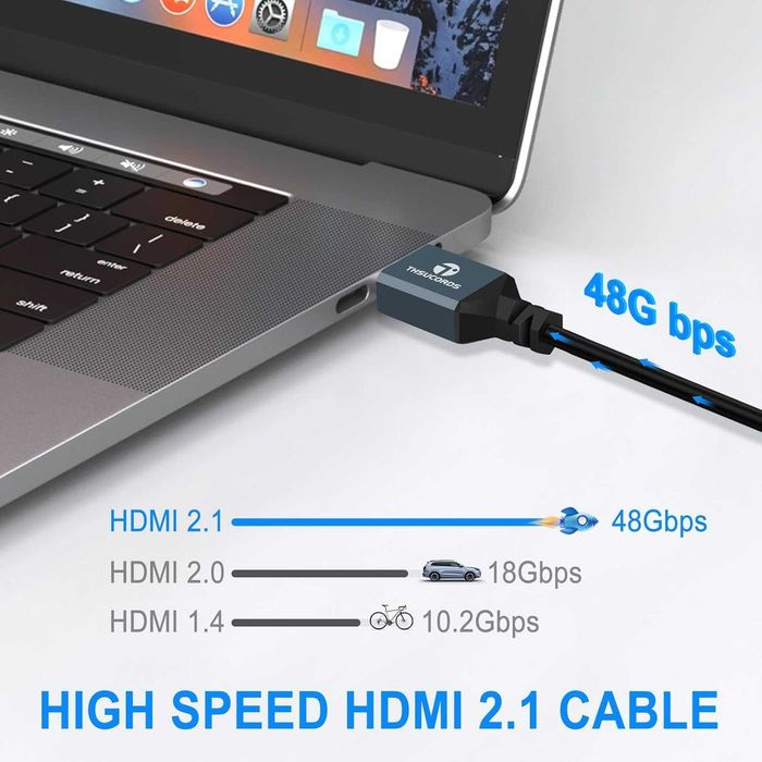 Kabel THSUCORDS Spiralny 8K Kątem Lewym Micro HDMI do HDMI