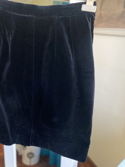Saia veludo cotele preto n 38