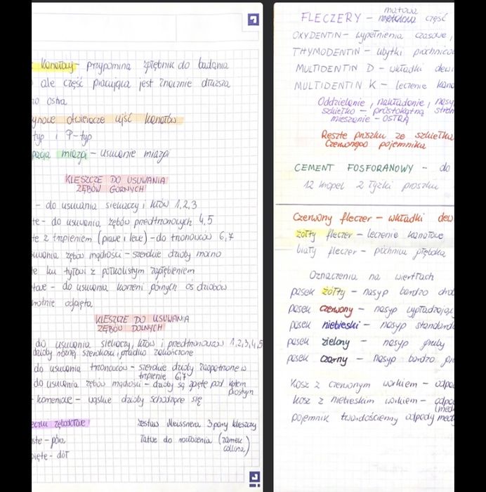 Notatki z całego roku asystentka stomatologiczna