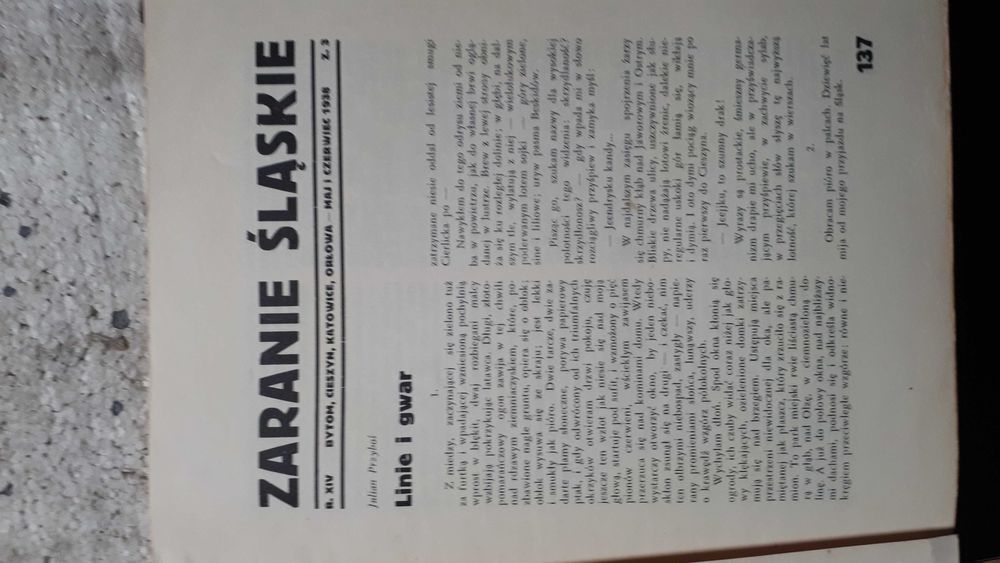 Zaranie Śląskie, roczniki 1937 oraz 1938