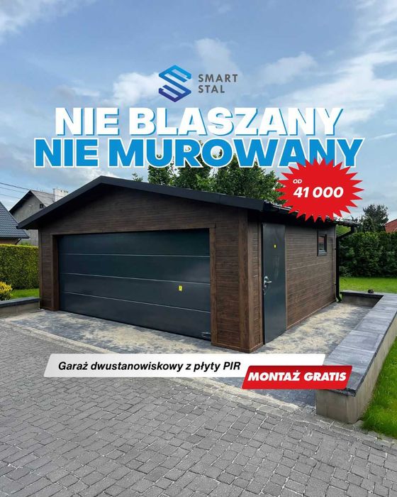 Garaż z płyty warstwowej garaż ocieplany garaże z płyt warstwowych garaż małopolskie garaż na zgłoszenie garaż na dwa samochody garaż bez pozwolenia