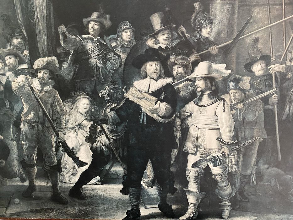 Quadro Grande "A Ronda Noturna" (Rembrandt) - 120x89cm