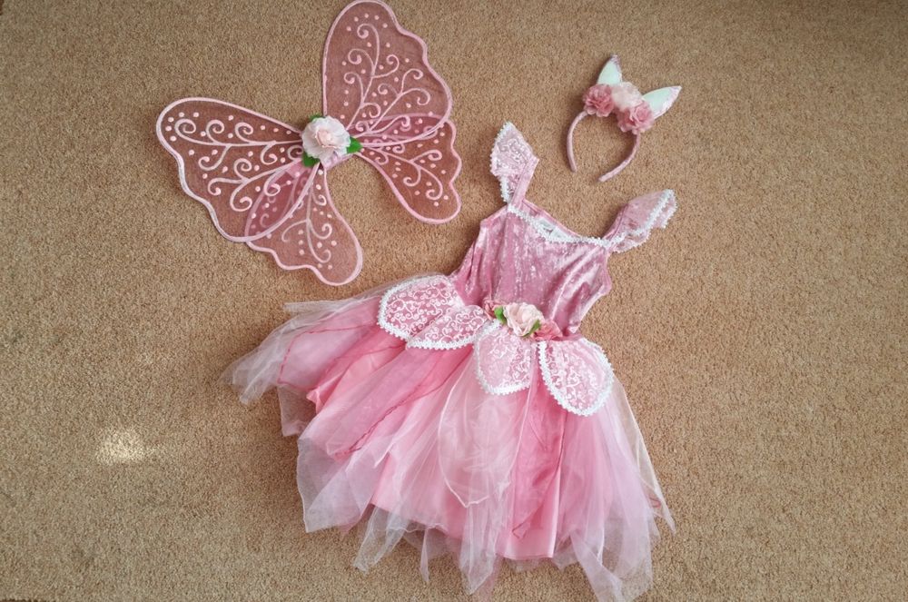 Przepiękny strój kostium karnawałowy wróżka Fairy Dust 6-8 lat