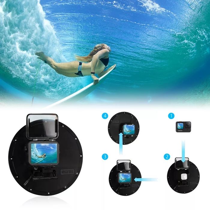 Telesin Dome for GoPro Hero 12, Compatible with GoPro 9, 10, and 11 + NEW Shutter Trigger64284488861441122