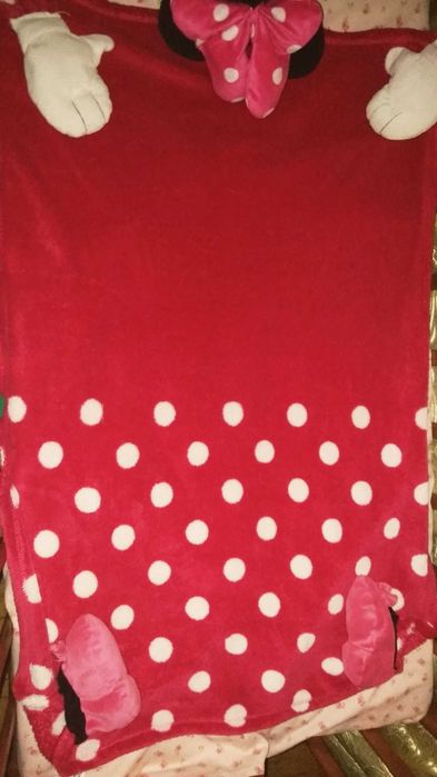 Плед покрывало детское Микки Маус в горох девочке