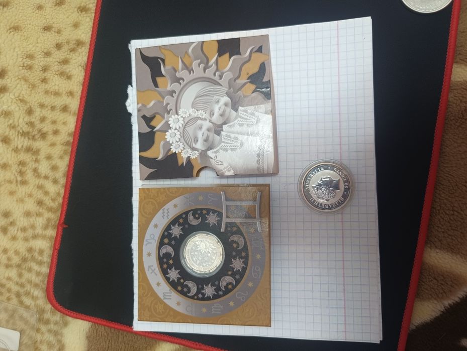 Серебрянные монеты. Близнецы, 50 центов Австралия.