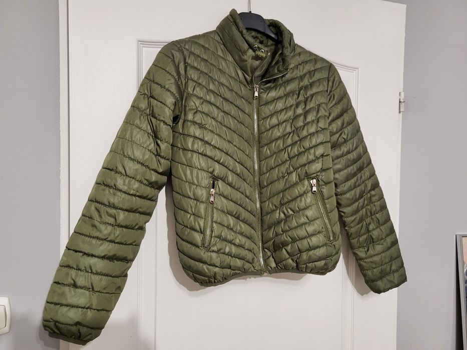 Sinsay nowa kurtka pikowana ciemny zielony