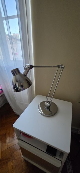 Candeeiro de Secretária Cromado Regulável