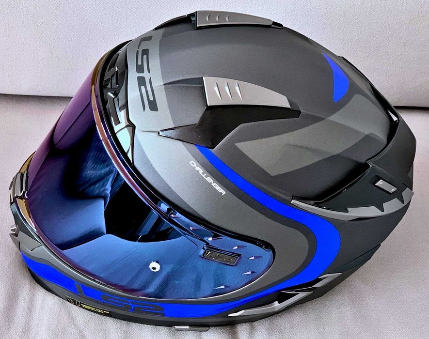 Capacete NOVO LS2 Challenger Titanio matt_blue (44% DESCONTO) Tam XS