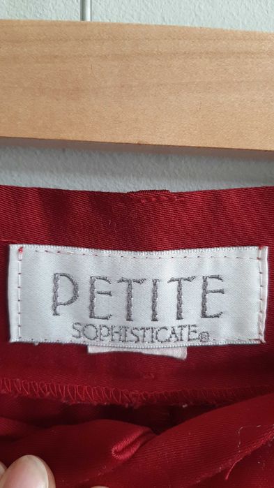 Czerwone  eleganckie spodnie z wyższym stanem damskie S