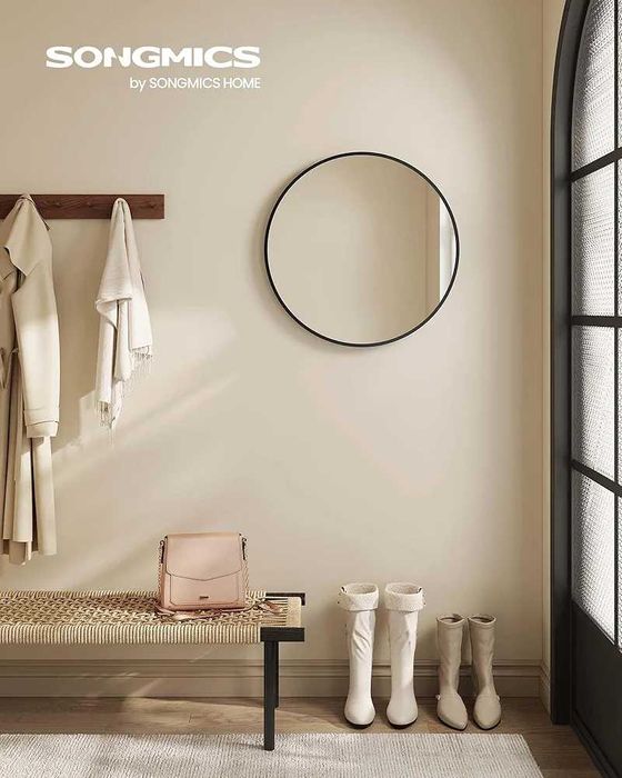 Lustro ścienne koło rama metal 50 x 50 mm