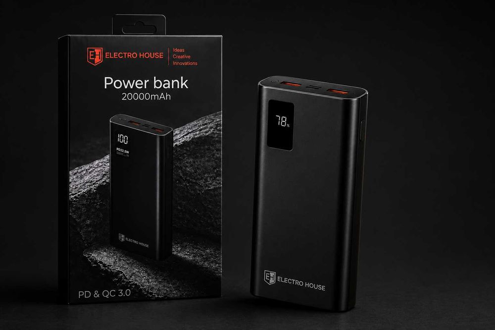 Power Bank Electro House 20000mAh 22.5W Fast Charge | Швидка зарядка