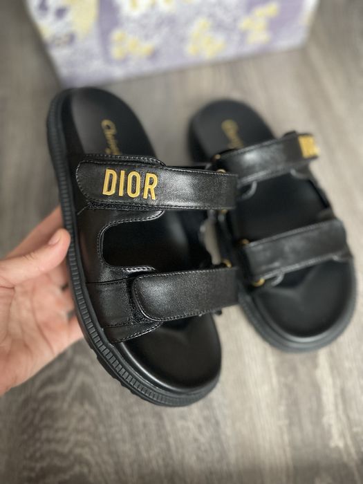 Шльопанці dior натуральна шкіра