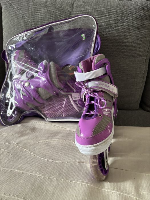 Ролики дитячі розсувні розмір M 34-38 PU (ФІОЛЕТОВІ)