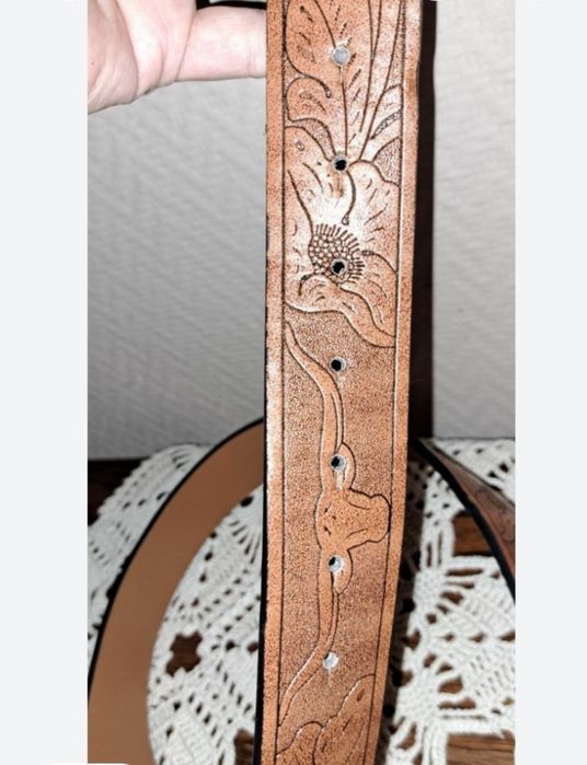 Pasek kowbojski vestern brazowy