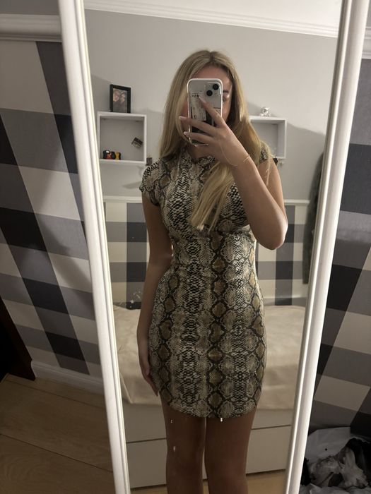 Sukienka imprezowa we wzór Węża we wzór wężowej skóry w wężowy wzór s