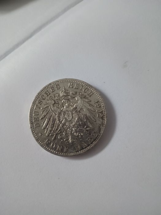 5 marek Wilhelm II 1902 srebrna moneta