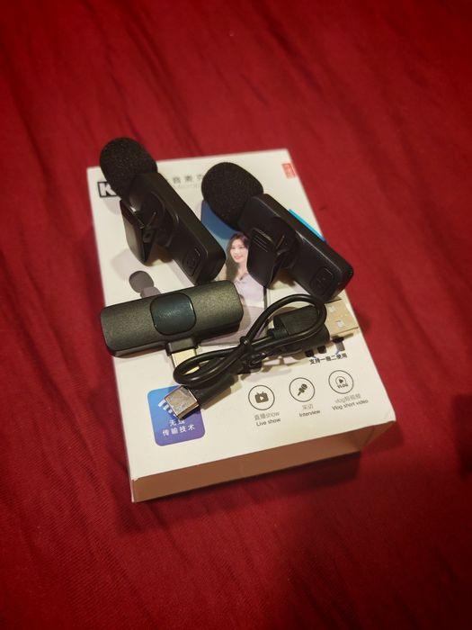 Zestaw 2 mikrofonów bezprzewodowych krawatowych K9 USB-C