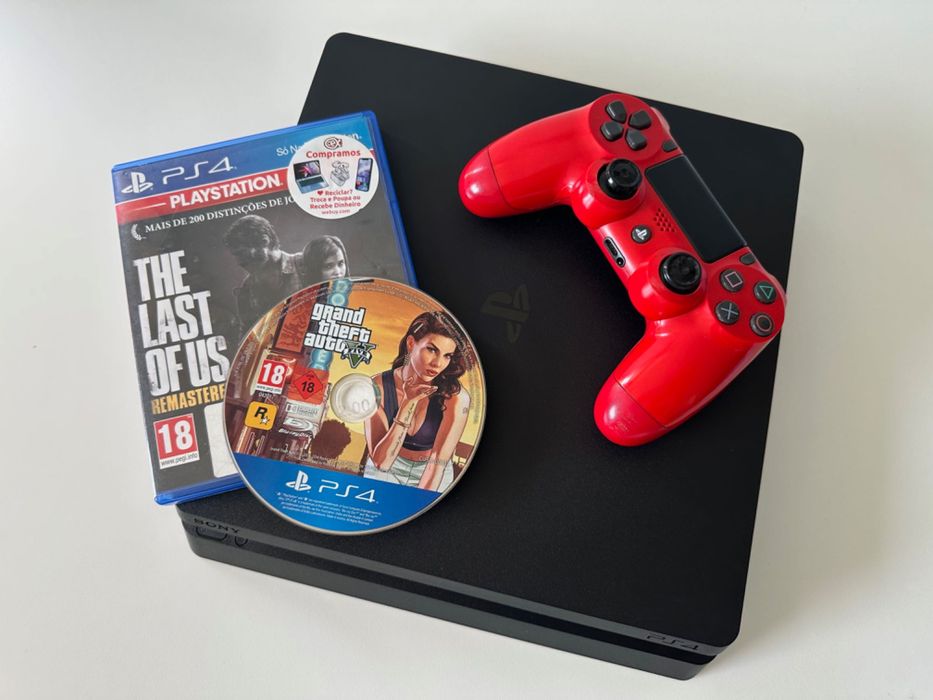 Consola PlayStation PS4 Slim 1TB com Comando e 2 Jogos