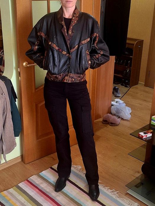 Куртка кожаная в стиле ретро