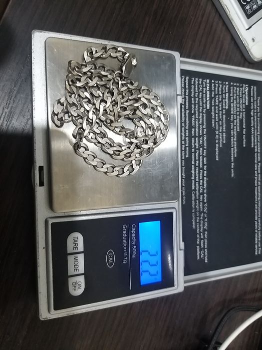 Якорная цепь 22 грамма Цепочка на шею из серебра серебро 925 пробы