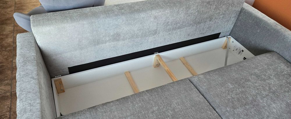 Sofa 222 cm z funkcją spania DL szara GRANDE Libro