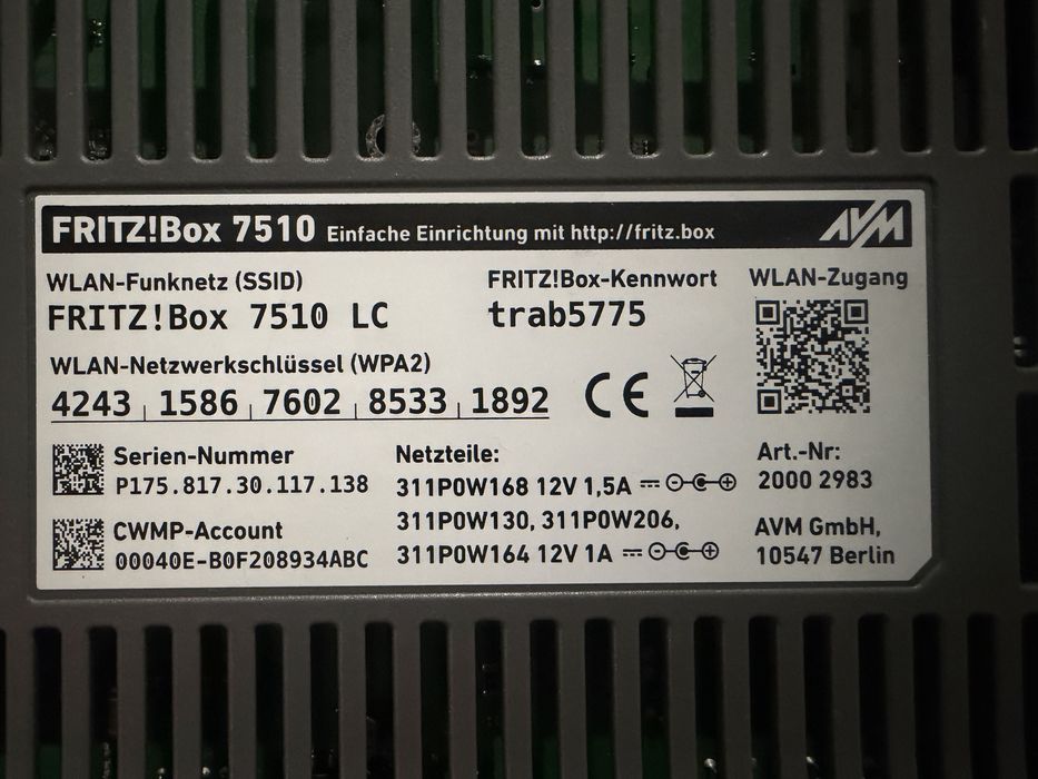 Router Fritz Box 7510