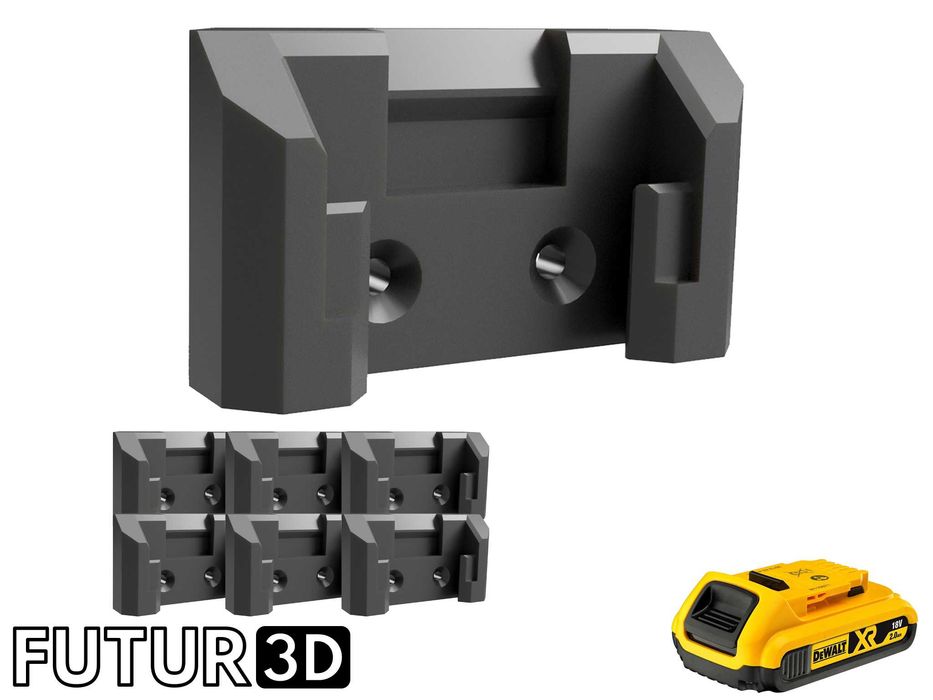 6x Uchwyt pojedynczy na akumulator DeWALT 18V XR FlexVolt z blokadą