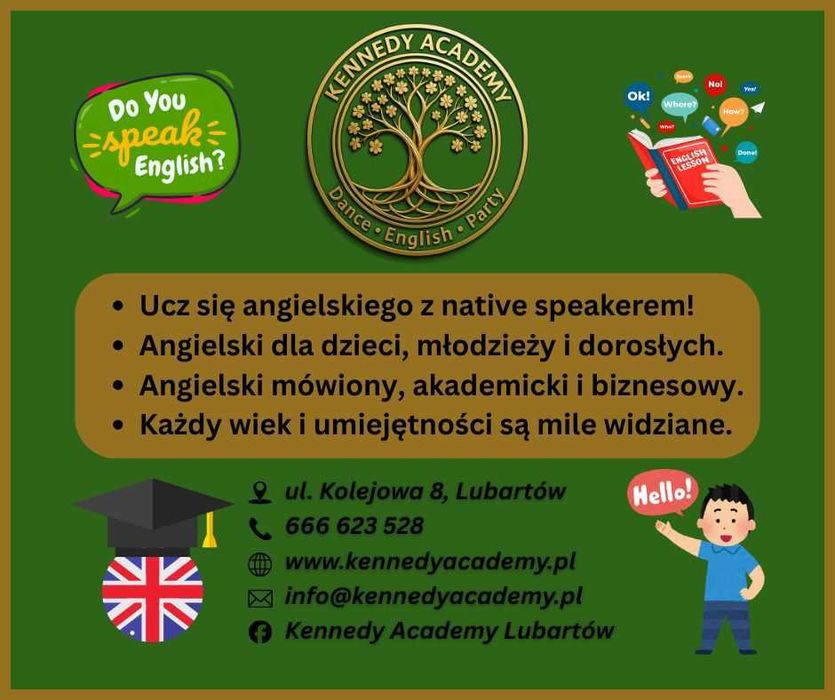 Korepetycje z języka angielskiego z native speakerem Lubartów