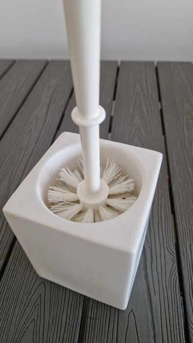 Conjunto piaçaba branco de cerâmica