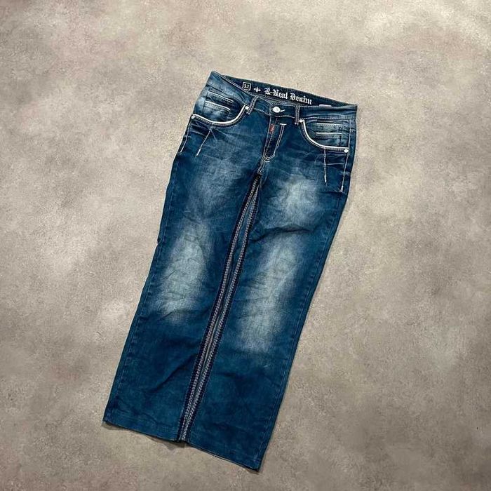 Vintage Spodnie Jeansy Y2K Denim Pants Haft Retro Rap 90s