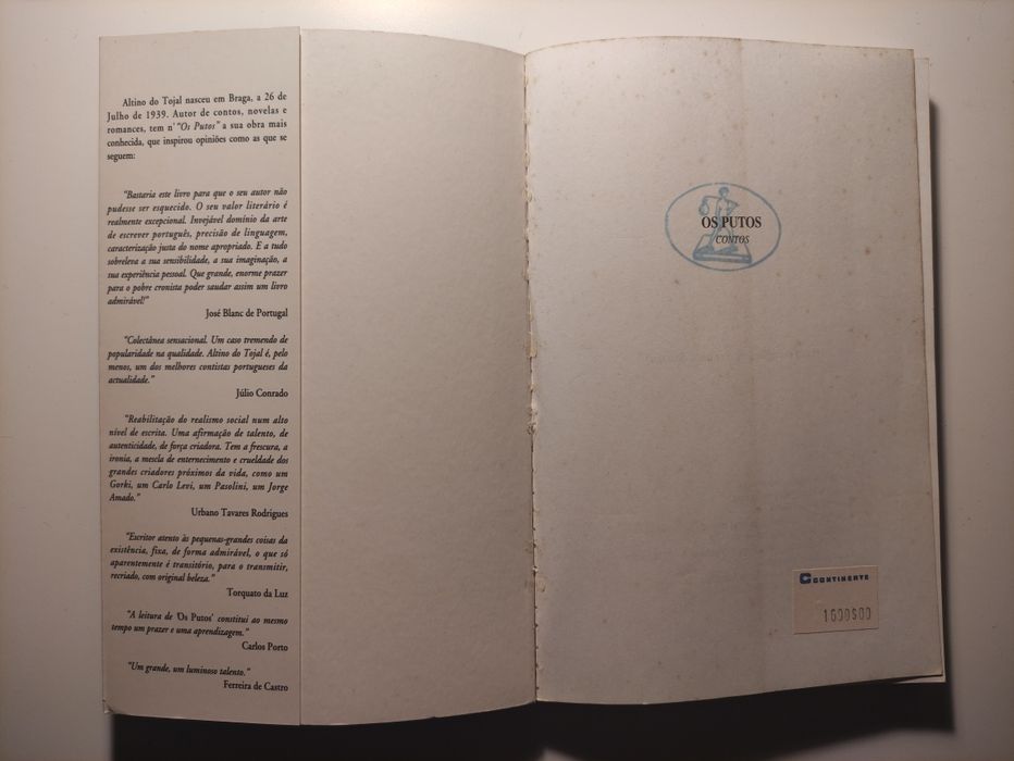 Os Putos. Livro de contos.