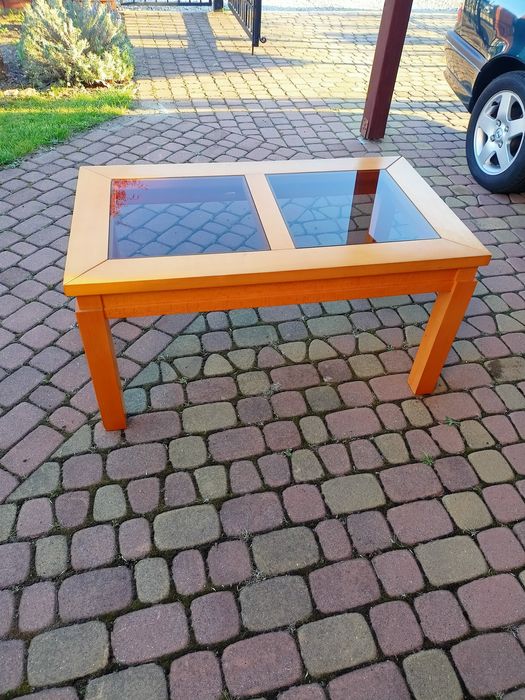 Ława drewniana - buk, szkło