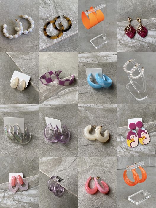 Лот яскравих сережок 16 пар