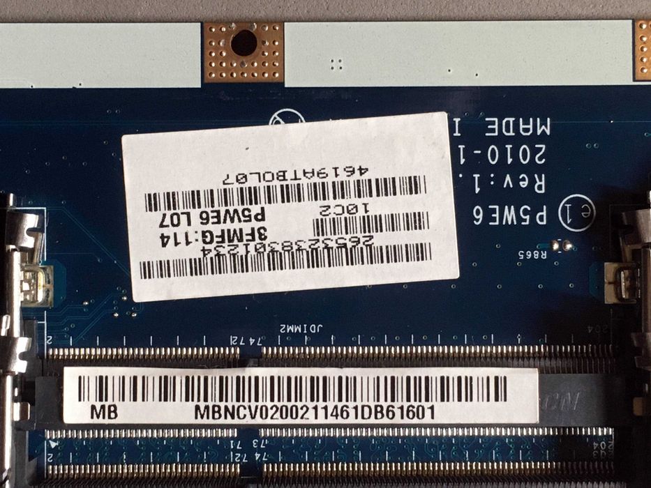 Motherboard Acer Aspire 5253 e outros componentes