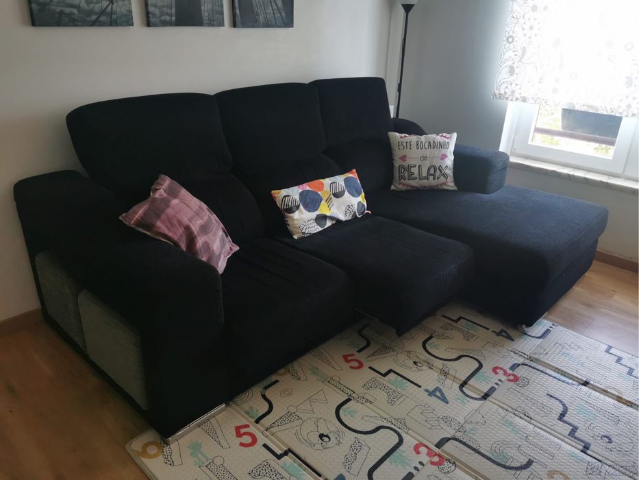 Sofá 3 lugares e chaise lounge
