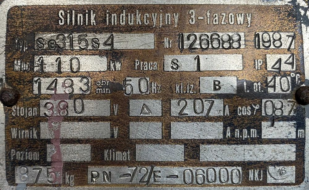 silnik elektryczny 110kW 1483obr. 3fazowy EMIT