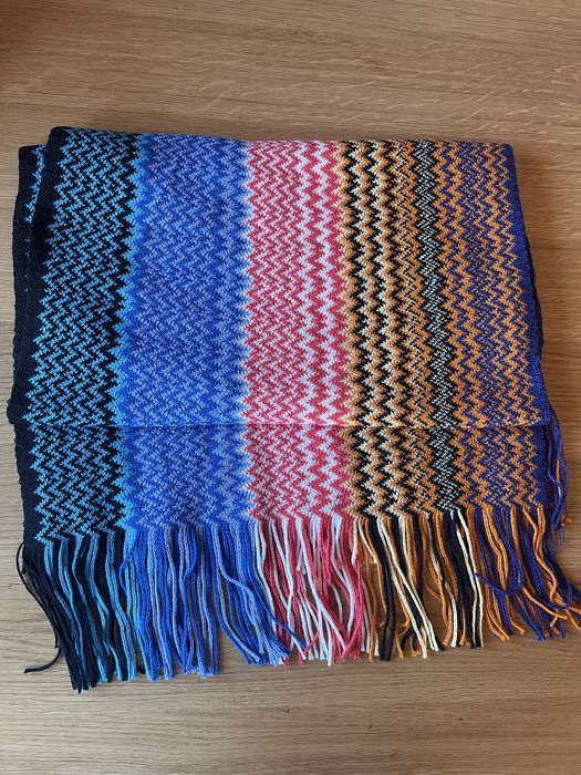 Szal MISSONI Wełna Made in Italy Zygzaki Chevron