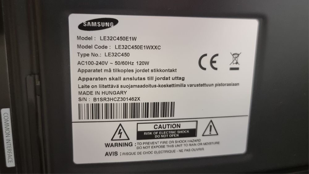 TV Samsung LE32C450E1W 32"