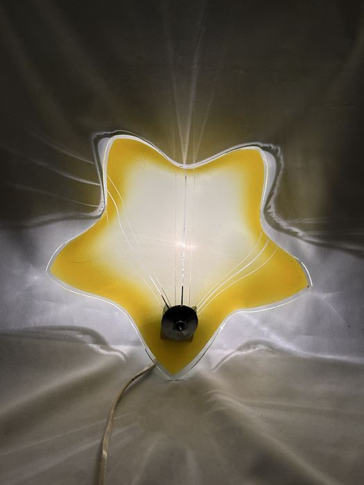 Kinkiet 26cm żółty, PRL, oryginalny!  Design, Vintage