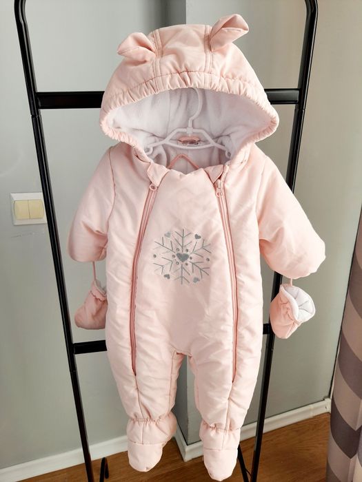 Kombinezon zimowy haftowany z uszkami Ergee 4-6 miesięcy 68cm