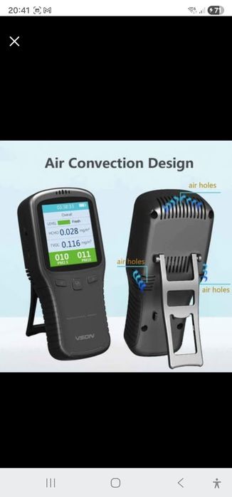 Monitor de qualidade do ar interno cinza VSON Teste preciso de formald