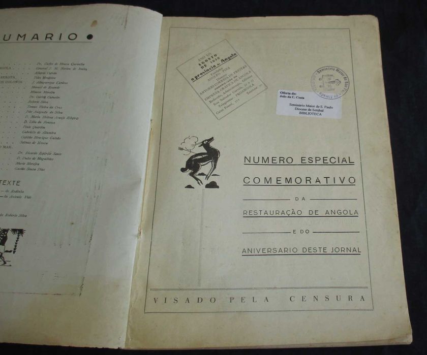 Livro A Província de Angola Edição de Quinze de Agosto 1936